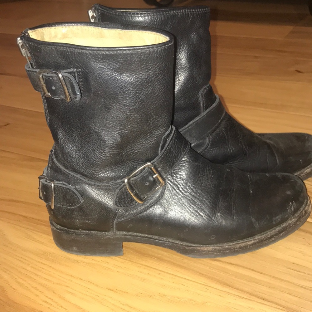 Frye Veronica back zip black leather size 8.5